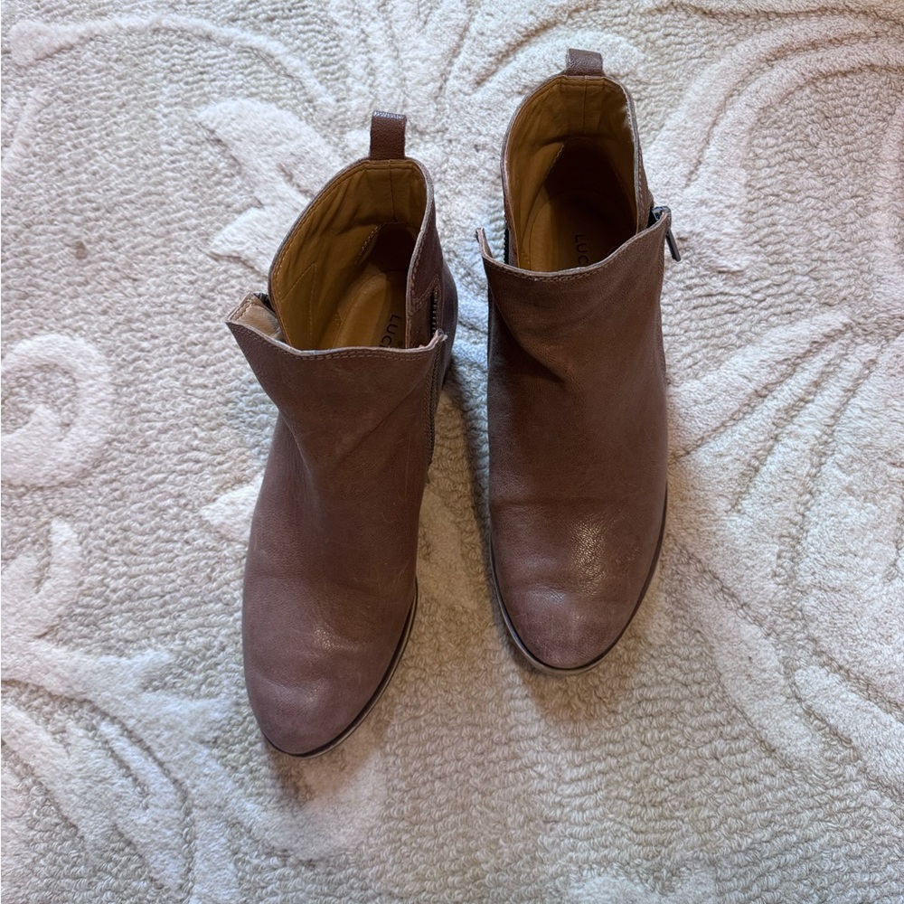 Lucky Brand Dark Brown Ankle Booties - Picture 2 of 7